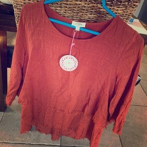 Burnt orange small Umgee top